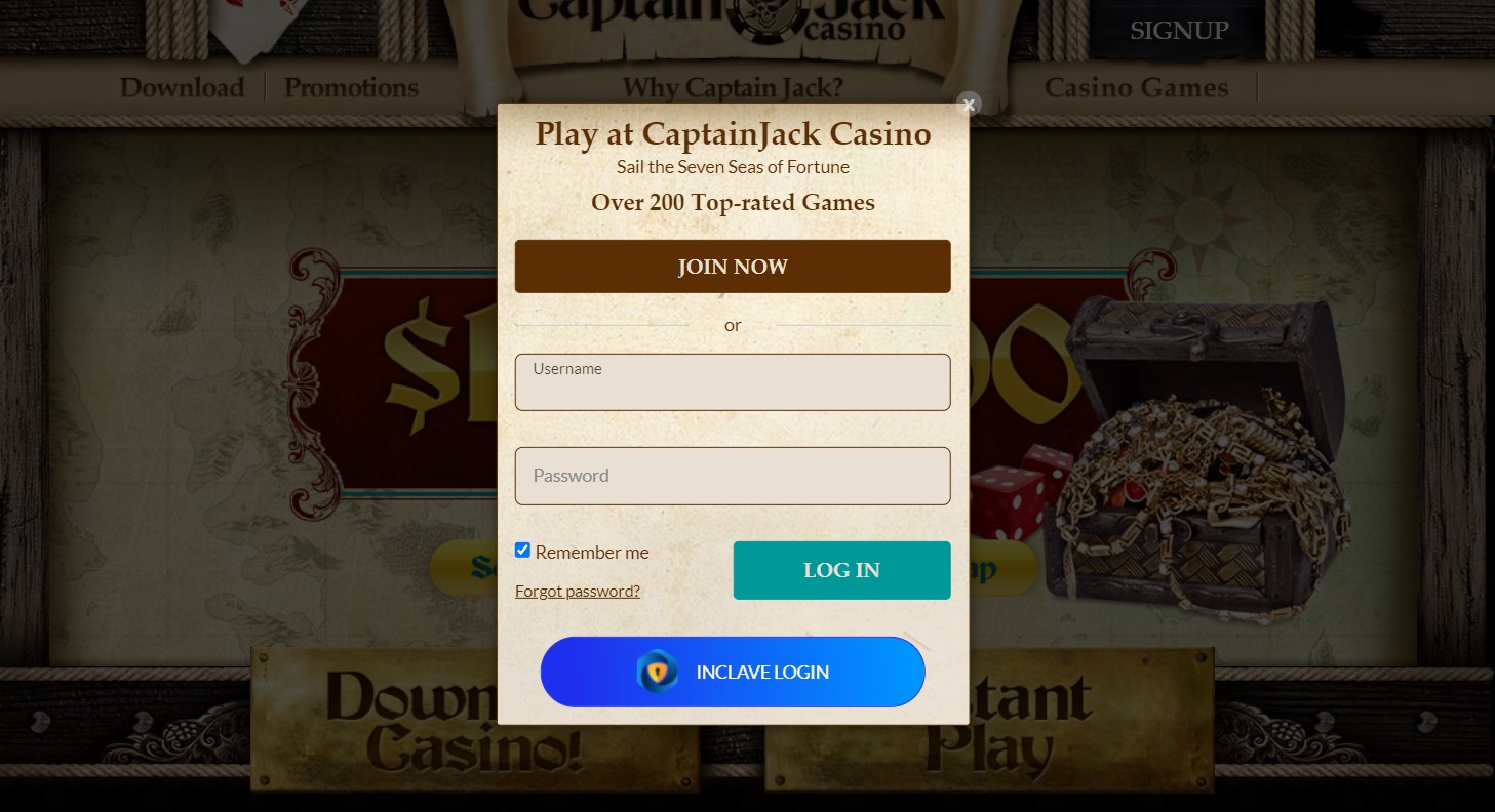 Captain Jack Casino Login