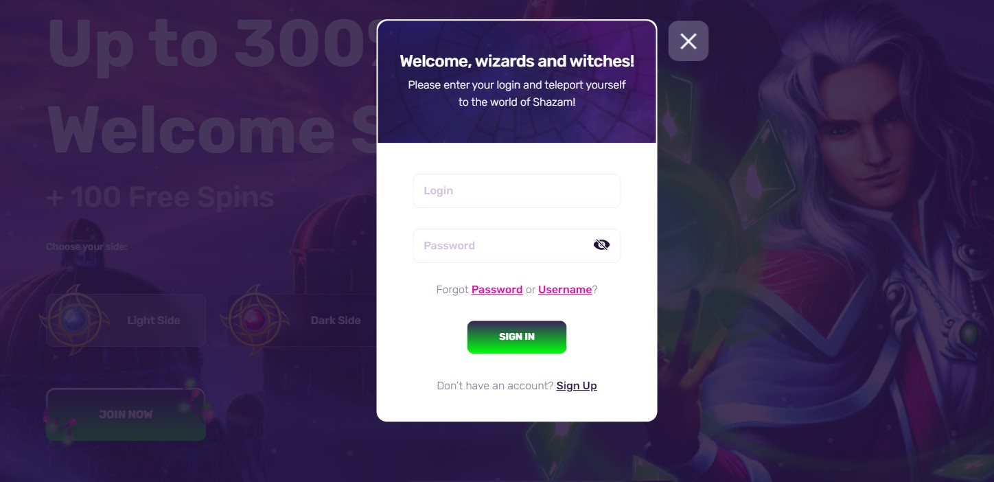 Shazam Casino Login